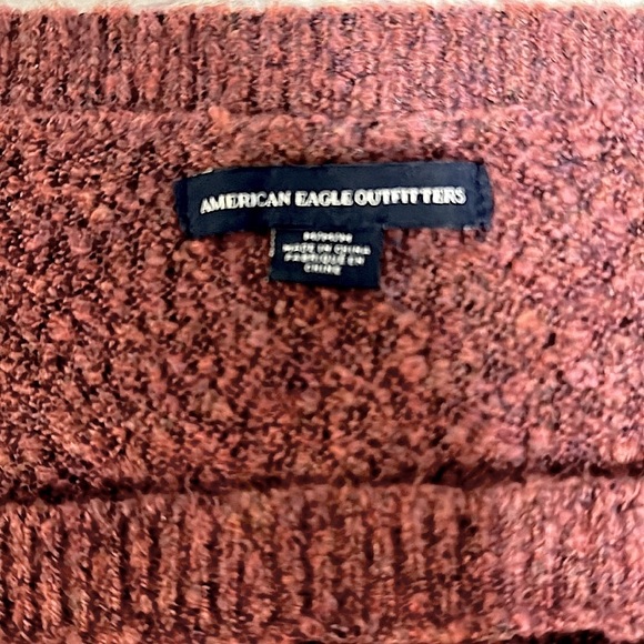 American Eagle Outfitters Sweater burgundy Heather with bell sleeves medium - Picture 7 of 10